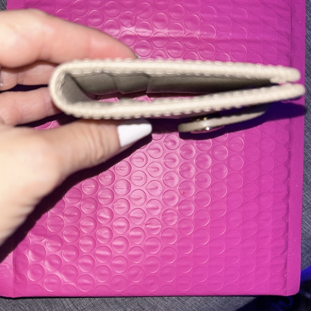 Dooney and Bourke wallet tan/beige with silver hardware, EUC - Picture 7 of 9